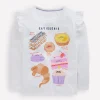 Oberteile & T-shirts | Boden Langärmeliges Oberteil mit Rüschen und Logo-Naturweiß Catisserie NaturweißCatisserie