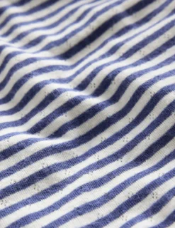 Oberteile & T-shirts | Boden Langärmeliges Oberteil mit Pointelle-Muster-Steuerbordblau/Sanftes Naturweiß Steuerbordblau/SanftesNaturweiß