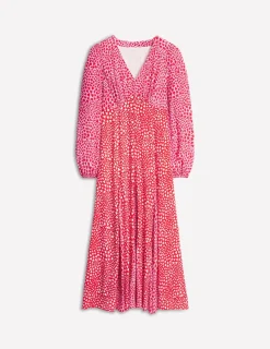 Kleider & Jumpsuits | Kleider In Petite | Boden Langärmeliges Teekleid mit Lisarock-Rosa, Herz-Cluster Rosa,Herz-Cluster