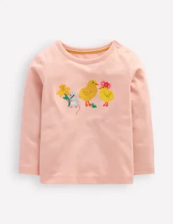 Oberteile & T-shirts | Boden Langärmeliges T-Shirt mit Logo für Mädchen- Kreiderosa