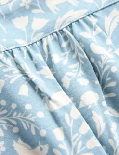 Nachtwäsche | Boden Langärmliges Nachthemd mit Druck-Blau Einhörner BlauEinhörner
