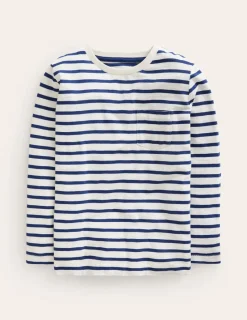 Oberteile & T-shirts | Boden Langärmliges T-Shirt für den Alltag-Zartes Naturweiß/Schuluniform-Marineblau ZartesNaturweiß/Schuluniform-Marineblau
