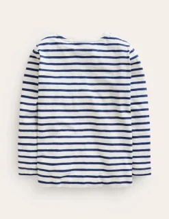 Oberteile & T-shirts | Boden Langärmliges T-Shirt für den Alltag-Zartes Naturweiß/Schuluniform-Marineblau ZartesNaturweiß/Schuluniform-Marineblau