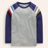 Oberteile & T-shirts | Boden Langärmliges T-Shirt mit Raglanärmeln-Grau Meliert/Steuerbord-Blau GrauMeliert/Steuerbord-Blau