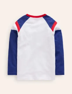 Oberteile & T-shirts | Boden Langärmliges T-Shirt mit Raglanärmeln-Naturweiß/Blendend Blau Naturweiß/BlendendBlau