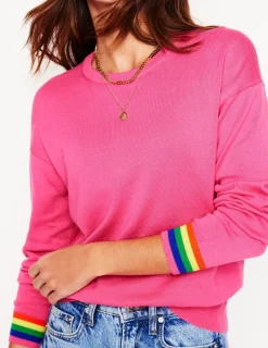 Pullover & Strickjacken | Boden Lara Lockerer Baumwollpullover-Sorbet-Rosa, Regenbogen Sorbet-Rosa,Regenbogen