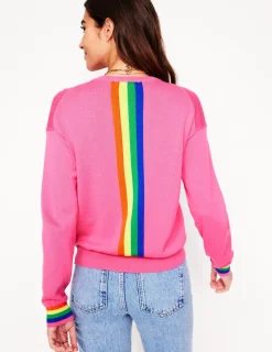 Pullover & Strickjacken | Boden Lara Lockerer Baumwollpullover-Sorbet-Rosa, Regenbogen Sorbet-Rosa,Regenbogen