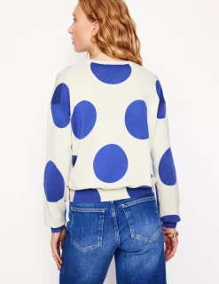 Pullover & Strickjacken | Boden Lara Lockerer Baumwollpullover-Naturweiß/Leuchtendes Blau Punkte Naturweiß/LeuchtendesBlauPunkte
