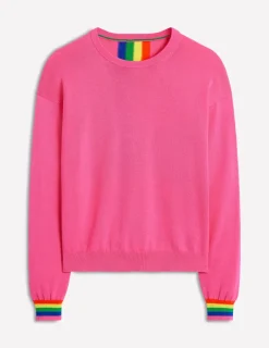 Pullover & Strickjacken | Boden Lara Lockerer Baumwollpullover-Sorbet-Rosa, Regenbogen Sorbet-Rosa,Regenbogen