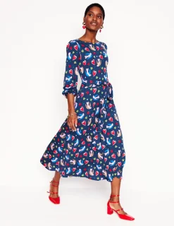 Kleider & Jumpsuits | Midi | Boden Leandra Jersey-Midikleid-Französisches Marineblau, Herzflattern FranzösischesMarineblau,Herzflattern