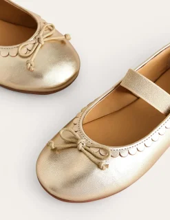 Schuhe, Turnschuhe & Sandalen | Boden Leder-Ballerinas- Gold-Metallic