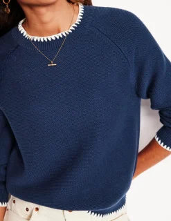 Pullover & Strickjacken | Boden Lena Pullover mit Ziernaht-Aqua Marine Marl AquaMarineMarl