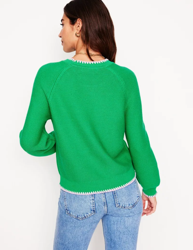 Pullover & Strickjacken | Boden Lena Pullover mit Ziernaht-Grünes Tamburin GrünesTamburin