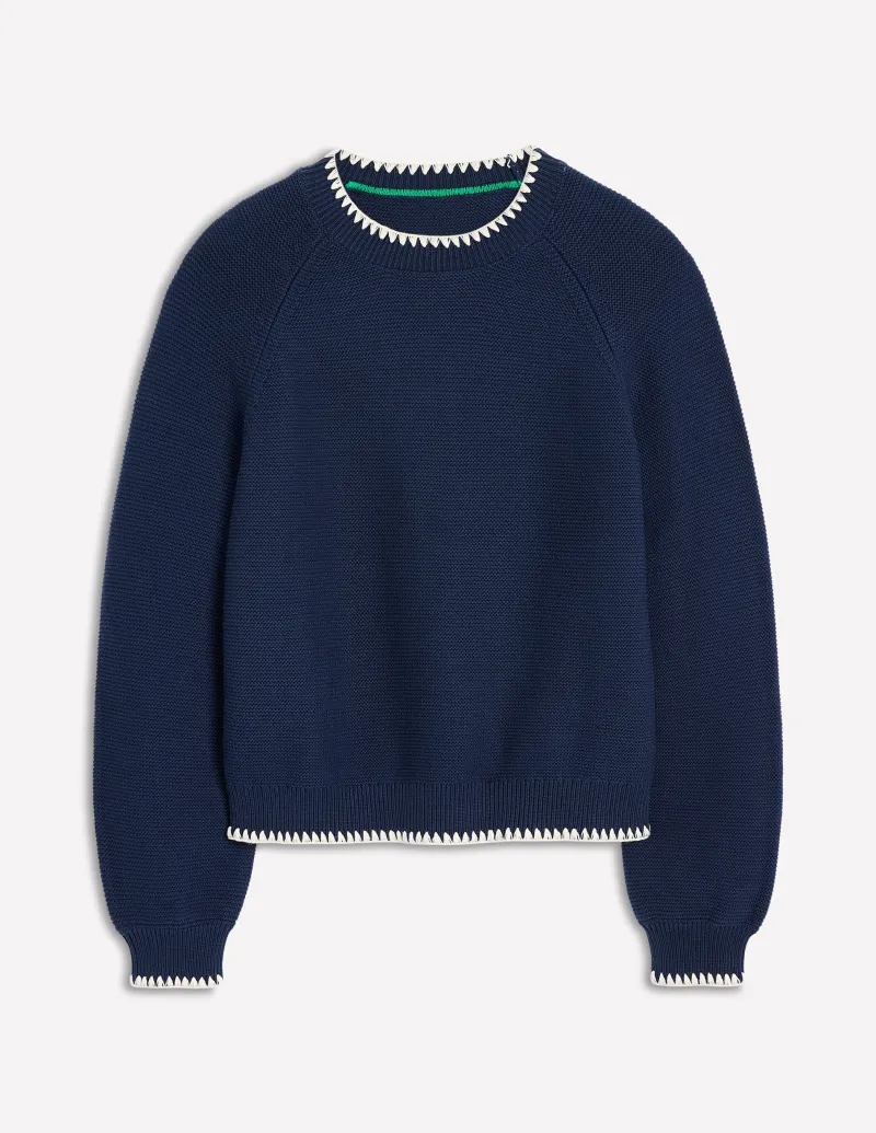 Pullover & Strickjacken | Boden Lena Pullover mit Ziernaht-Aqua Marine Marl AquaMarineMarl