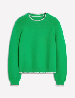 Pullover & Strickjacken | Boden Lena Pullover mit Ziernaht-Grünes Tamburin GrünesTamburin
