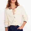 Pullover & Strickjacken | Boden Lena Strickjacke mit Ziernaht-Warmes Naturweiß WarmesNaturweiß