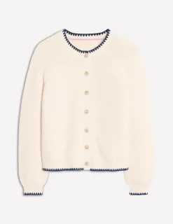 Pullover & Strickjacken | Boden Lena Strickjacke mit Ziernaht-Warmes Naturweiß WarmesNaturweiß