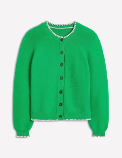 Pullover & Strickjacken | Boden Lena Strickjacke mit Ziernaht-Grünes Tamburin GrünesTamburin