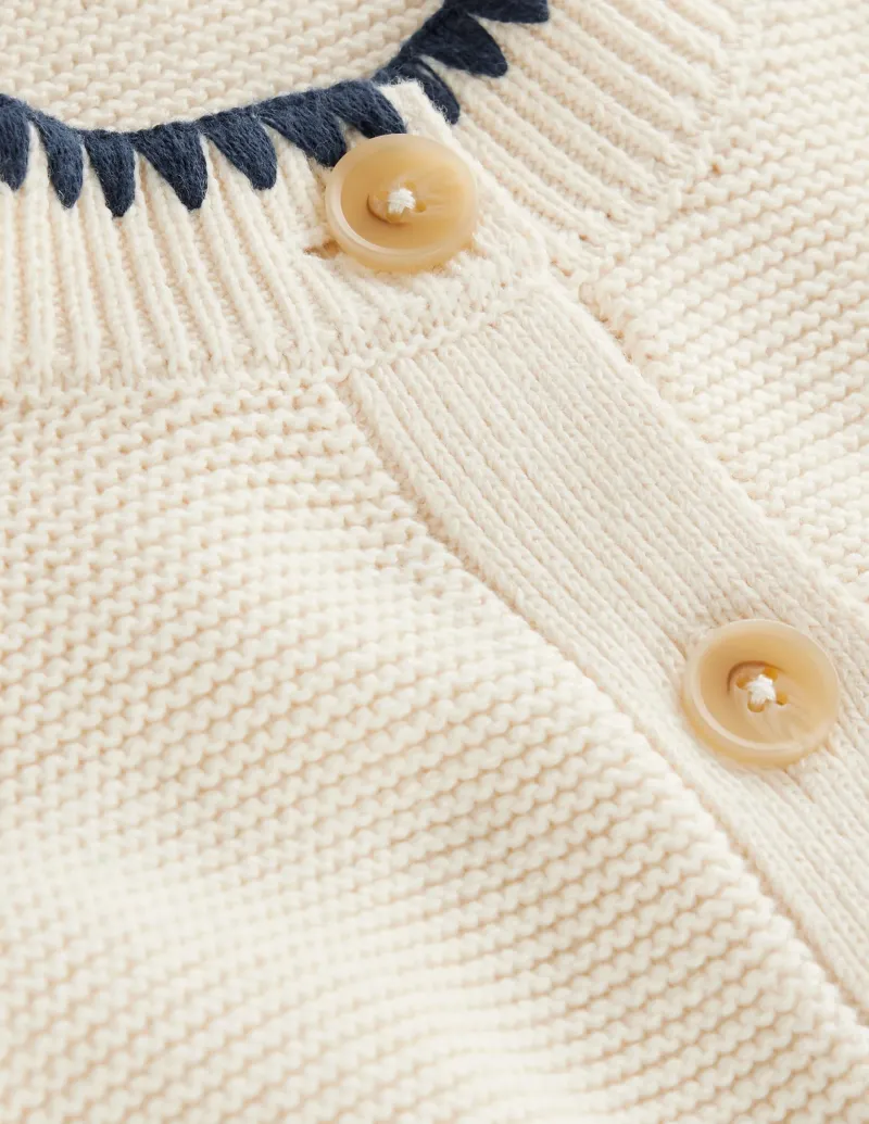Pullover & Strickjacken | Boden Lena Strickjacke mit Ziernaht-Warmes Naturweiß WarmesNaturweiß