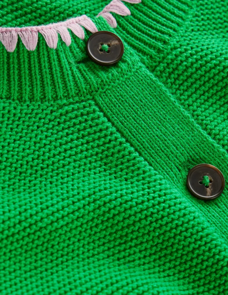 Pullover & Strickjacken | Boden Lena Strickjacke mit Ziernaht-Grünes Tamburin GrünesTamburin