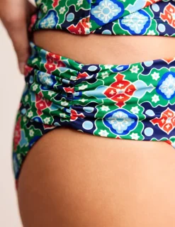 Bademode | Boden Levanzo Bikinihose mit Faltendetail-Grün, Kachel Grün,Kachel