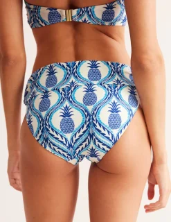 Bademode | Boden Levanzo Bikinihose mit Faltendetail-Surf The Web, Ananas Welle SurfTheWeb,AnanasWelle
