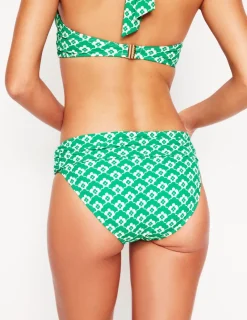 Bademode | Boden Levanzo Bikinihose mit Faltendetail-Grün Wolken Terrasse GrünWolkenTerrasse
