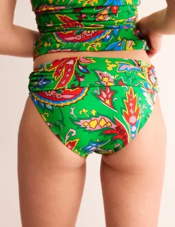 Bademode | Boden Levanzo Bikinihose mit Faltendetail-Kelly Grün, Paisley Azurblau KellyGrün,PaisleyAzurblau