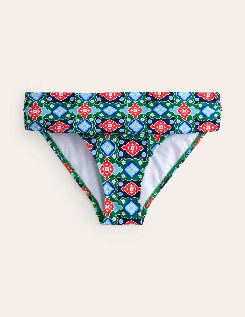 Bademode | Boden Levanzo Bikinihose mit Faltendetail-Grün, Kachel Grün,Kachel