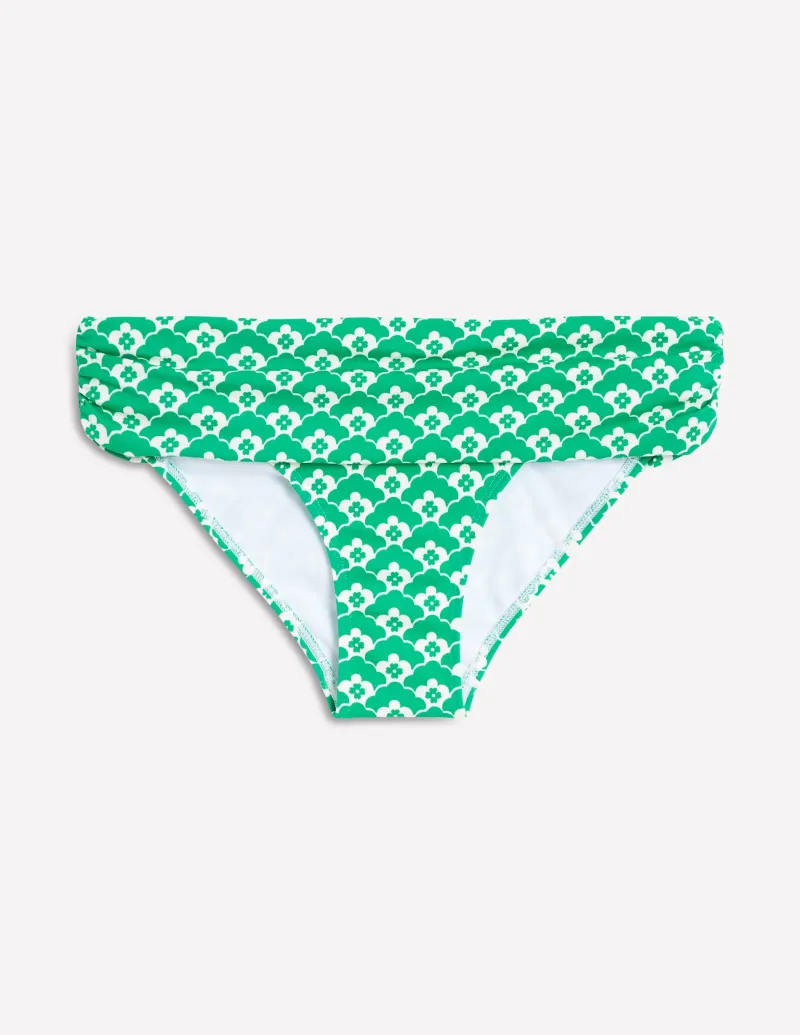 Bademode | Boden Levanzo Bikinihose mit Faltendetail-Grün Wolken Terrasse GrünWolkenTerrasse