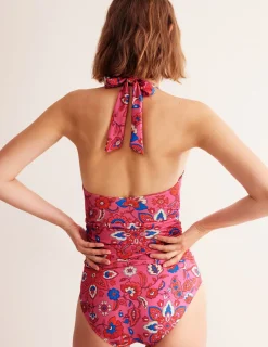 Bademode | Boden Levanzo Neckholder-Badeanzug-Rosa, Botanisch Welle Rosa,BotanischWelle