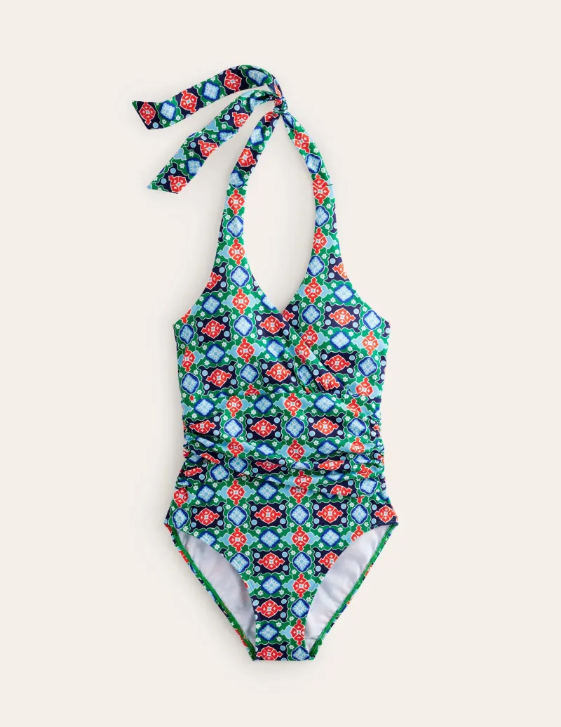 Bademode | Boden Levanzo Neckholder-Badeanzug-Bunt, Küstenfliese Bunt,Küstenfliese