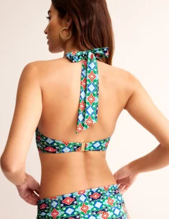 Bademode | Boden Levanzo Neckholder-Bikinioberteil-Grünes Tamburin, Küsten-Kachel GrünesTamburin,Küsten-Kachel