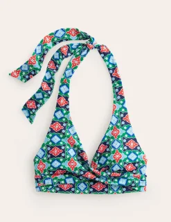 Bademode | Boden Levanzo Neckholder-Bikinioberteil-Grünes Tamburin, Küsten-Kachel GrünesTamburin,Küsten-Kachel