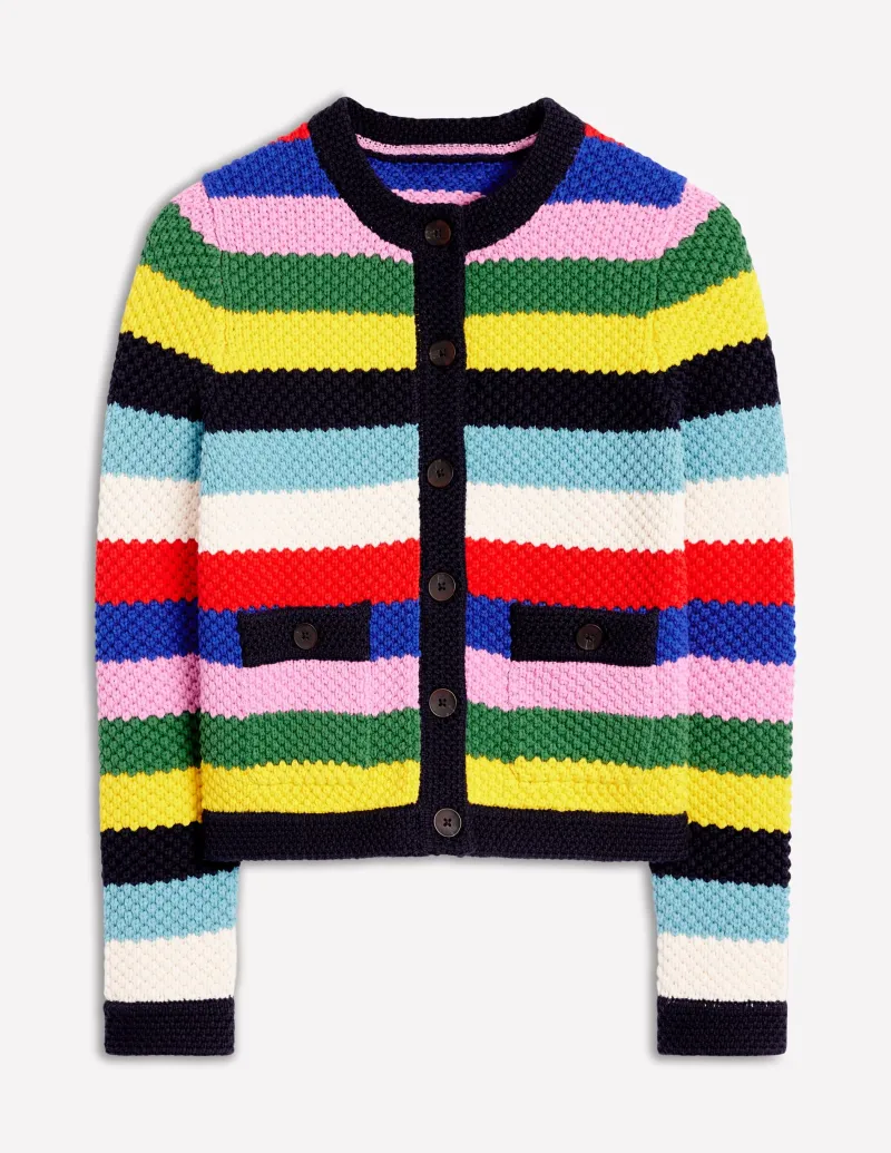 Pullover & Strickjacken | Boden Libby Strickjacke-Mohnblumenrot, Blau Bunt Mohnblumenrot,BlauBunt
