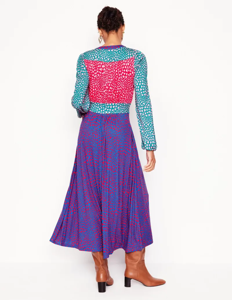Kleider & Jumpsuits | Midi | Boden Lily Midikleid mit langen Ärmeln-Bunt, Herz-Cluster Bunt,Herz-Cluster