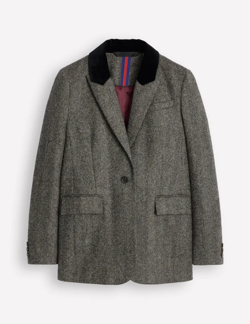 Blazer | Mäntel & Jacken | Boden Locker geschnittener Wollblazer- Fischgrät