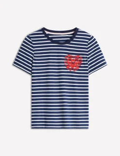 Nachtwäsche & Schlafanzüge | T-shirts & Tops | Boden Locker geschnittenes originelles T-Shirt-Französisches Marineblau, Herzen FranzösischesMarineblau,Herzen
