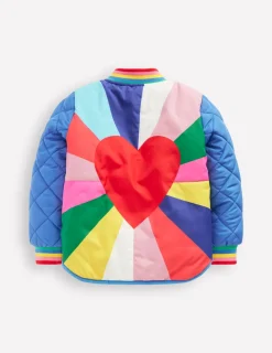 Mäntel & Jacken | Boden Lustige Bomberjacke mit Teddyfell-Futter-Pfauenfederblau Herzenexplosion PfauenfederblauHerzenexplosion