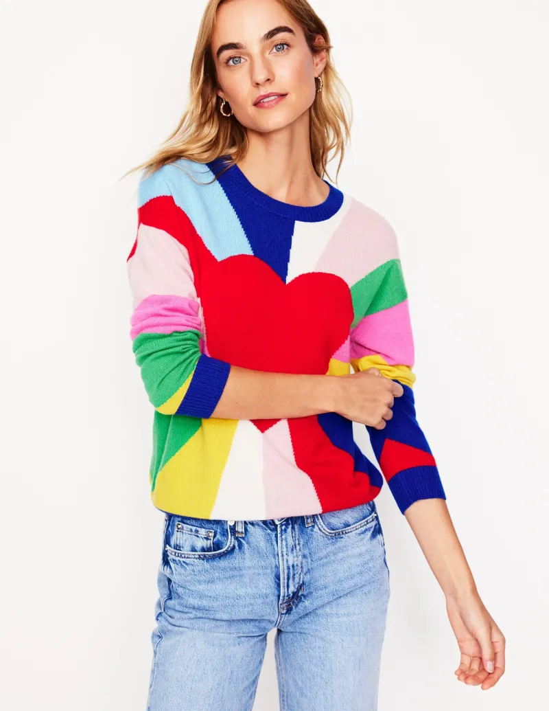 Pullover & Strickjacken | Boden Lydia Kaschmirpullover-Bunt, Herzspektrum Bunt,Herzspektrum