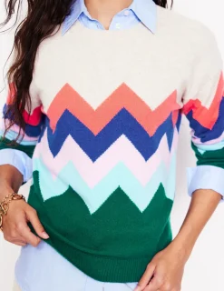Pullover & Strickjacken | Boden Lydia Kaschmirpullover-Bunt, Zickzack Bunt,Zickzack