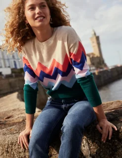 Pullover & Strickjacken | Boden Lydia Kaschmirpullover-Bunt, Zickzack Bunt,Zickzack