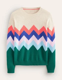 Pullover & Strickjacken | Boden Lydia Kaschmirpullover-Bunt, Zickzack Bunt,Zickzack