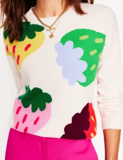 Pullover & Strickjacken | Boden Lydia Kaschmirpullover-Ecru, Erdbeeren Ecru,Erdbeeren