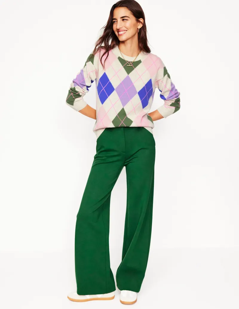 Pullover & Strickjacken | Boden Lydia Kaschmirpullover-Grün und Flieder Bunt Argyle GrünundFliederBuntArgyle