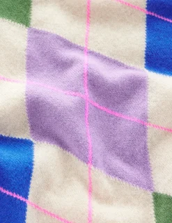 Pullover & Strickjacken | Boden Lydia Kaschmirpullover-Grün und Flieder Bunt Argyle GrünundFliederBuntArgyle