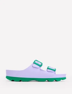Flache Schuhe | Sandalen | Boden Lyla Pantoletten mit doppelter Schnalle- Lavendellila