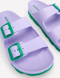 Flache Schuhe | Sandalen | Boden Lyla Pantoletten mit doppelter Schnalle- Lavendellila