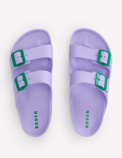 Flache Schuhe | Sandalen | Boden Lyla Pantoletten mit doppelter Schnalle- Lavendellila