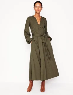 Kleider & Jumpsuits | Midi | Boden Maeve Jersey-Midikleid mit Besatz-Blasses Khaki BlassesKhaki